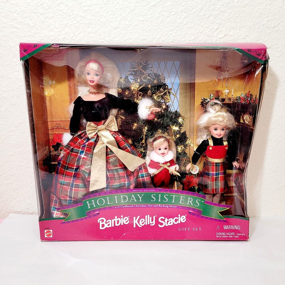 Holiday Sisters Barbie Kelly Stacie Gift Set Special Edition 1998 NRFB